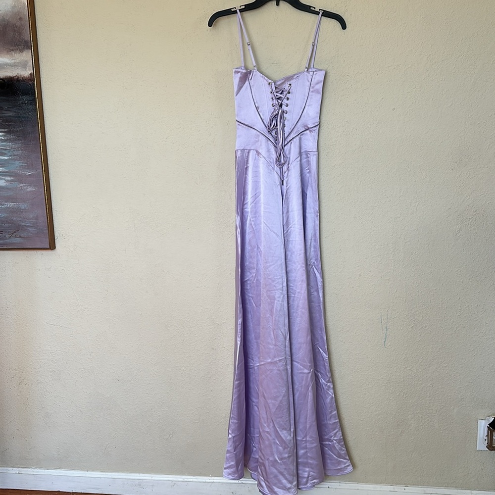 House of L D-DD 'Anabella' Orchid Lace‎ Up Maxi Dress NWOT - Picture 7 of 13